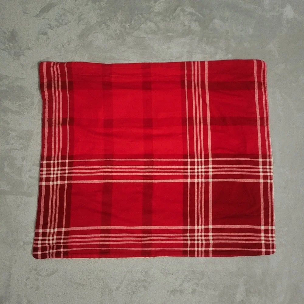 Martha Stewart Collection Winter Tartan Red Flannel Pillow Shams Set Of Two